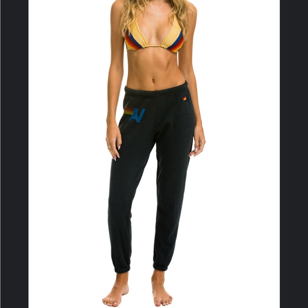 Aviator Nation - LOGO SWEATPANTS - Charcoal GREY NWT